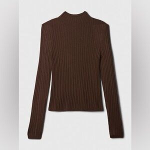 GAP x GAIA Chocolate Brown Mock Wool Knit Swearer